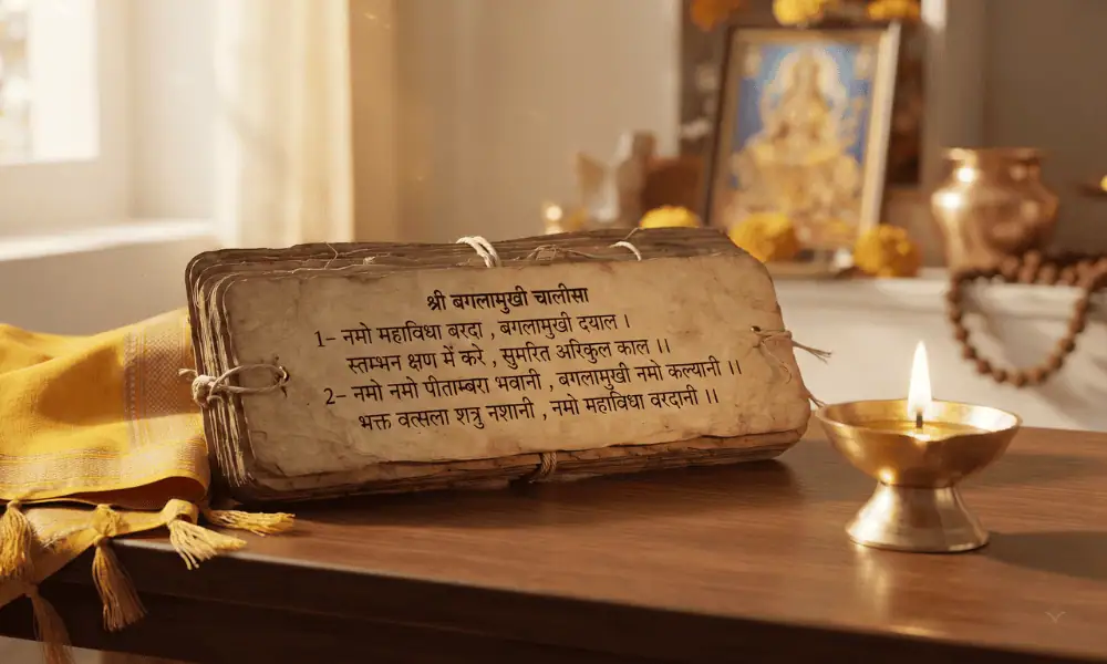 Maa Baglamukhi Chalisa in Hindi written in Devanagari