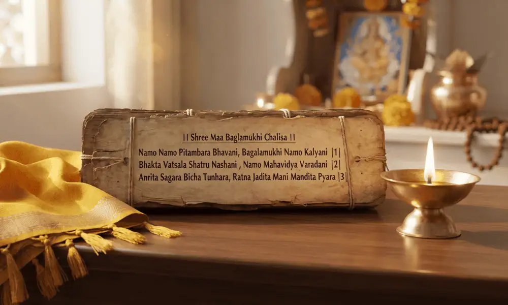 Maa Baglamukhi Chalisa in Hindi written in Devanagari