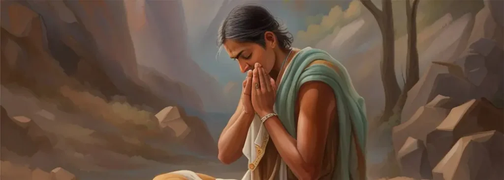 Stories of Devotees of Goddess. Praying to Goddess