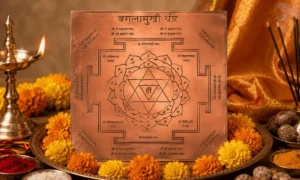 Traditional Maa Baglamukhi Yantra with sacred geometric design